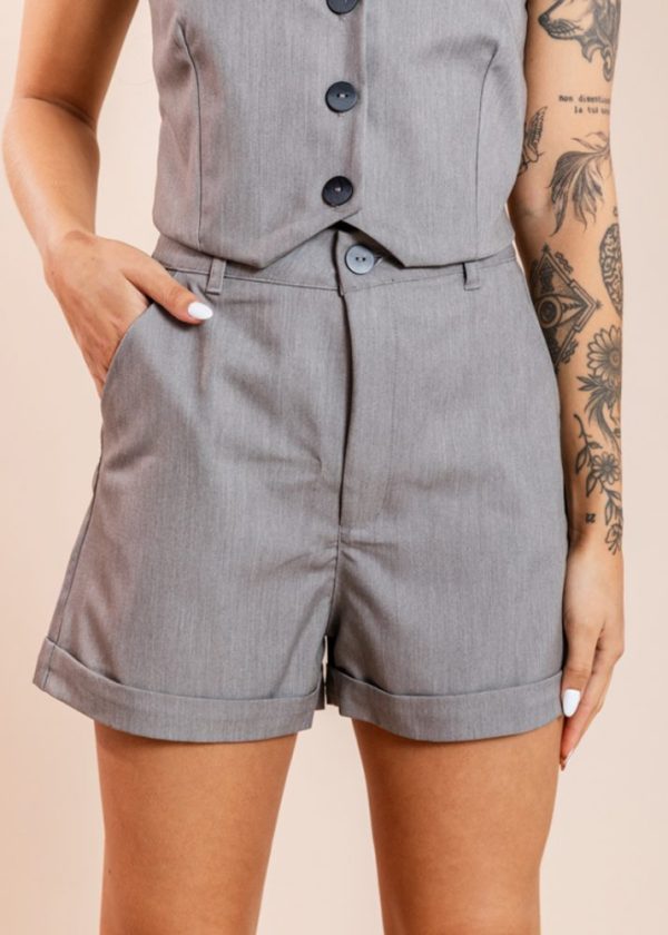 Shorts Alfaiataria Mescla Jade Pkd